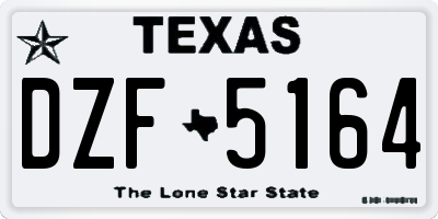 TX license plate DZF5164