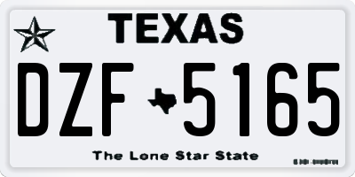 TX license plate DZF5165