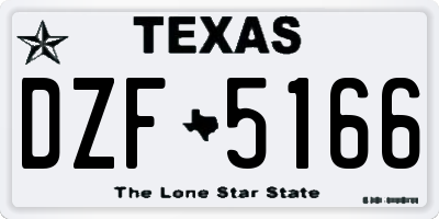 TX license plate DZF5166
