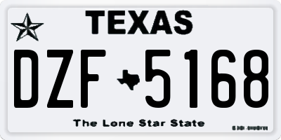 TX license plate DZF5168