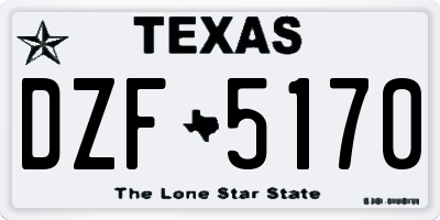 TX license plate DZF5170