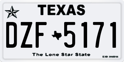 TX license plate DZF5171