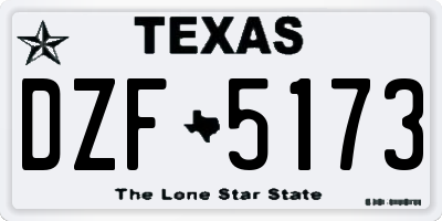 TX license plate DZF5173