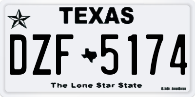 TX license plate DZF5174