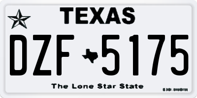 TX license plate DZF5175
