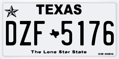 TX license plate DZF5176