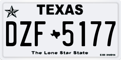 TX license plate DZF5177
