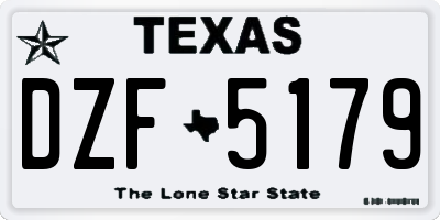 TX license plate DZF5179