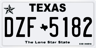 TX license plate DZF5182