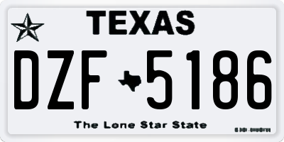 TX license plate DZF5186