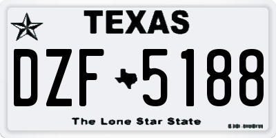 TX license plate DZF5188