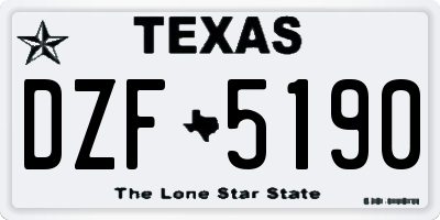TX license plate DZF5190