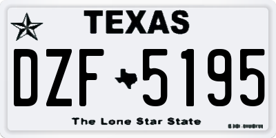 TX license plate DZF5195