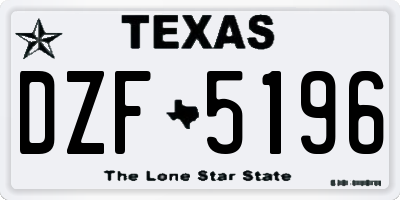 TX license plate DZF5196