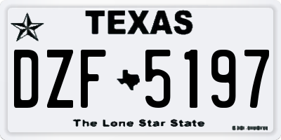 TX license plate DZF5197