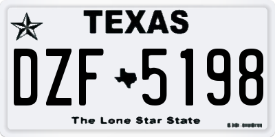 TX license plate DZF5198
