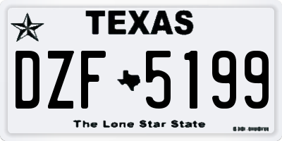 TX license plate DZF5199