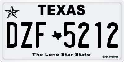 TX license plate DZF5212