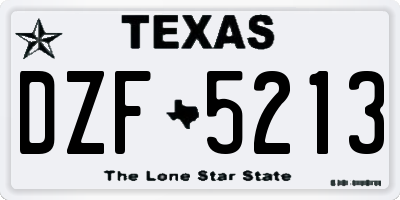 TX license plate DZF5213