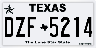 TX license plate DZF5214