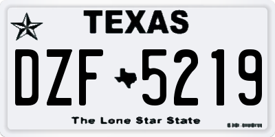 TX license plate DZF5219
