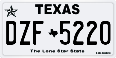 TX license plate DZF5220