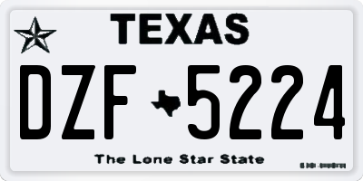 TX license plate DZF5224