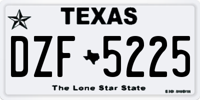 TX license plate DZF5225