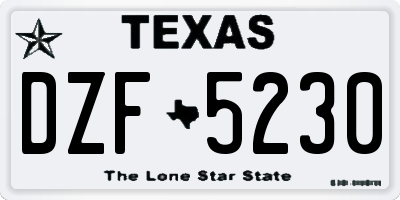 TX license plate DZF5230