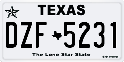 TX license plate DZF5231