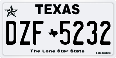 TX license plate DZF5232