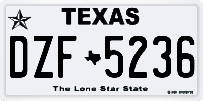 TX license plate DZF5236