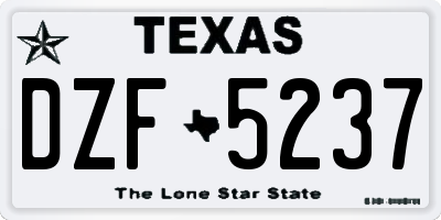 TX license plate DZF5237