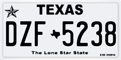 TX license plate DZF5238