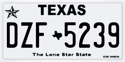 TX license plate DZF5239