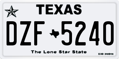 TX license plate DZF5240