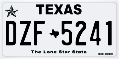 TX license plate DZF5241
