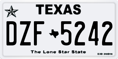 TX license plate DZF5242