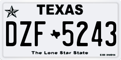 TX license plate DZF5243