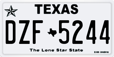TX license plate DZF5244