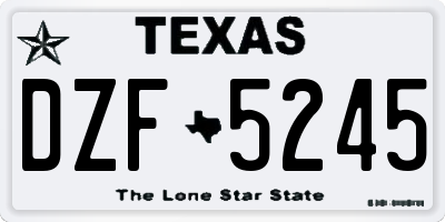 TX license plate DZF5245