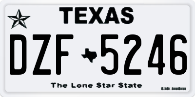 TX license plate DZF5246