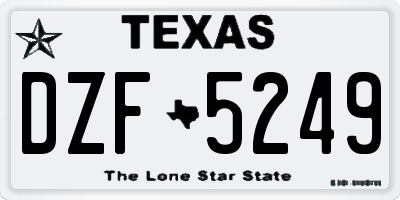 TX license plate DZF5249