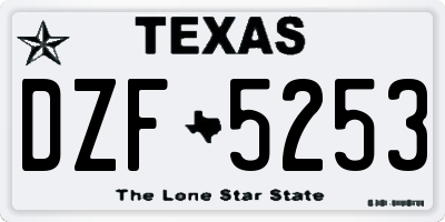 TX license plate DZF5253