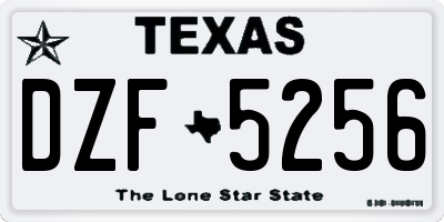TX license plate DZF5256