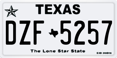 TX license plate DZF5257