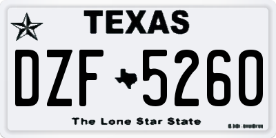 TX license plate DZF5260