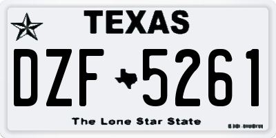 TX license plate DZF5261