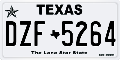 TX license plate DZF5264