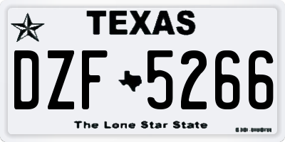 TX license plate DZF5266